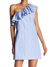 Off The Shoulder Striped Dress Med