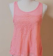 About a girl embroidered mesh tank size small