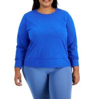 ID-Ideology Plus Rétro Recycled Long Sleeve Top Deep Cobalt, Size 2X NWT