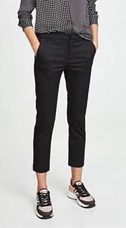 NWT Vince Coin-Pocket Straight-Leg Cropped Chino Pants Black Size 14 Retail $225