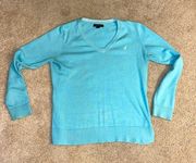 Women’s Nautica pale blue v-neck super soft‎ stretchy sweater size small