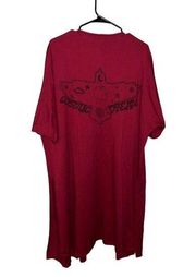 Life Clothing Co. Cosmic Dream Solar System Open Face Long-Line Maroon Cardigan