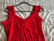 red spring dress