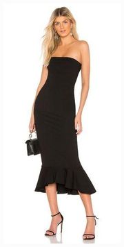 Superdown Izzy Ruffle Maxi Dress in Black