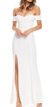 NWOT Dress the Population Logan Off the Shoulder Evening Dress Size XXL White