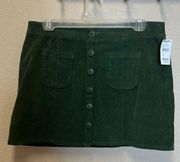 NWT Tilly’s Green Corduroy Mini Skirt