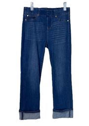 Liverpool Jeans The Crop High Rise Cuffed Pull On Medium Blue Denim Women’s 4/27