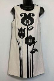 Victoria Beckham Womens Midi Dress Floral Casual Floral Black White Small