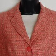 NEW York & Company Peach Woven Button Down Blazer Size 4