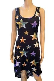 Body Central Vintage 90s Celestial Space Astronomy Galaxy Star High Low Dress