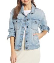 SOMETHING NAVY Jacket Light Wash Oversized Denim