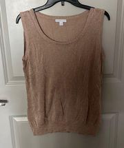 New York & Company Nude Color with Shimmer Tank Top Size XL