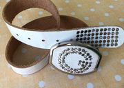 Genuine leather G Guess belt White Rhinestones size Small
