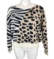 Elan animal colorblock sweater size Small