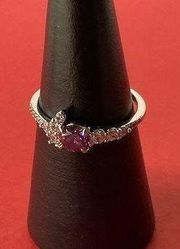 Bomb Party RBP5534 “Clustered Gems” Amethyst CZ on Rhodium Size 11 Ring NWT