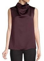 H by HALSTON NEW Purple Cowlneck Sleeveless Top Size L