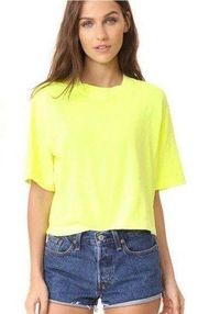 Cotton  Neon Yellow Tokyo Crop Tee