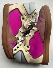 Balenciaga High Top Color Block Sneakers Size Purple/Brown 38/8 EUC