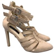 HeartSoul suede strappy ankle heel pumps Size 9