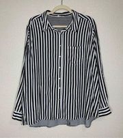 Jane and Delancey Boyfriend Striped Button Down Back Lightweight Shirt