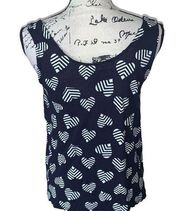 CATO navy hearts sleeveless blouse