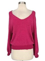 Code x Mode V-Neck Popcorn Knit Sweater Pink Size Small