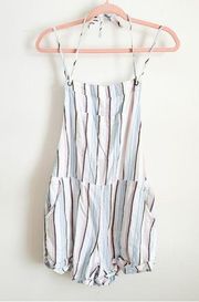 Ocean Drive Striped Lightweight Beach Overall Romper sz Medium