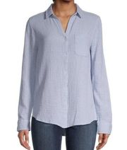 BEACHLUNCHLOUNGE BEACH LUNCH LOUNGE Alessia Textured Shirt Blue Cotton Button M