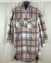 BLANKNYC Plaid Shirt Jacket Long Line Shacket