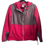 Free Country Red & Grey Zip Up Jacket Size Large