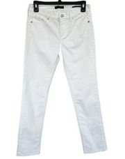 Banana Republic SZ 26 Slim Straight Jeans Pockets Mid-Rise Zip-Fly White