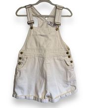 white denim overall shorts size 4