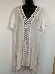 Kona Sol Womens Swimwear Cover Up Laced White Large