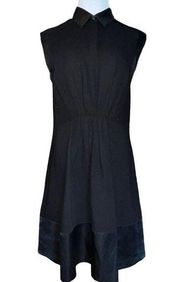 3.1 Phillip Lim Womens Half Button Down Sleeveless A Line Dress Black Silk Sz 4