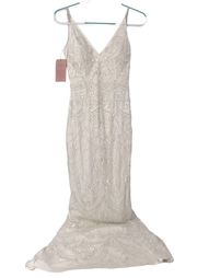 BHLDN ASLIN BEADED EMBROIDERY VINTAGE STYLE WEDDING PROM DRESS WOMENS SIZE 0