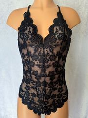 Black, Teddies, Laced, Lingerie Bodysuit