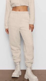 Teddy High Pile Fleece Joggers Size Large NWT Sold Out