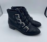 Rebecca Minkoff Seren Moto Booties Black Size 6 edgy punk goth fall winter