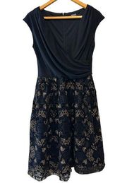 SLNY SL Fashions New York Navy & Gold Special Occasion Dress—Size 8