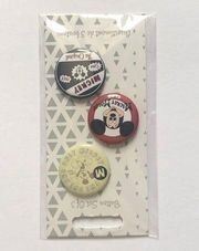 Mickey Button Pin Set of 3 New