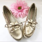 Two By Vince Camuto Gold Boat Shoes Loafers
