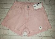 Nwt Arizona Jean Co Jrs Size 1 High-Rise Pink Jean Cut Off Shorts