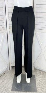 Bebe Faux Wrap Front Split Leg High Rise Pants Black 2