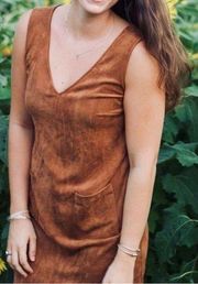 Brown Faux Suede Dress