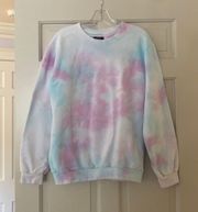 Pink & blue tie dye pastel sweatshirt