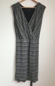 NIC+ZOE Faux Wrap Belted Knit Sleeveless Midi Dress Womens Size‎ XL Lined