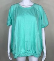 Lane Bryant Livi Activewear Poof Short Sleeve Banded Bottom Slub Shirt (18/20)