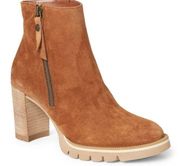 | NWOT Sloane Lug Sole Block Heeled Boots in Toffee Suede