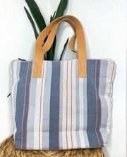 mercado global angela anthropologie striped handmade tote bag