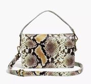 Madewell  The Flap Convertible Crossbody Bag in Snake Embossed Leather